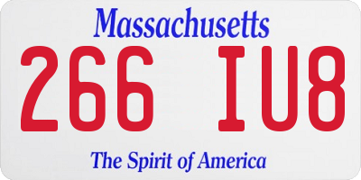 MA license plate 266IU8