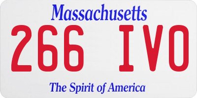 MA license plate 266IV0