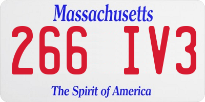 MA license plate 266IV3