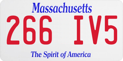 MA license plate 266IV5