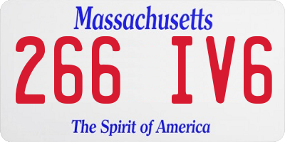 MA license plate 266IV6