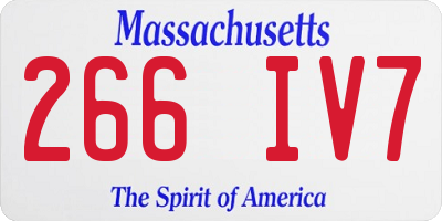 MA license plate 266IV7