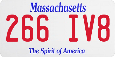 MA license plate 266IV8