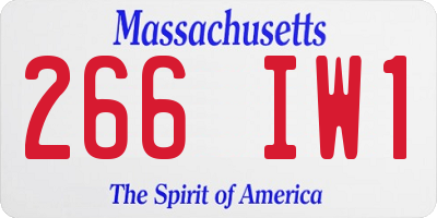 MA license plate 266IW1