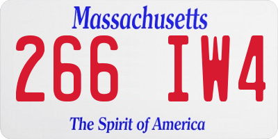 MA license plate 266IW4