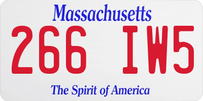 MA license plate 266IW5