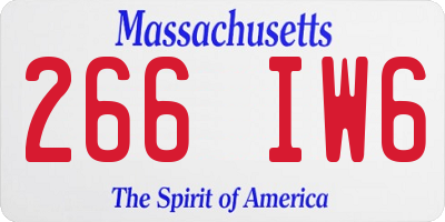 MA license plate 266IW6