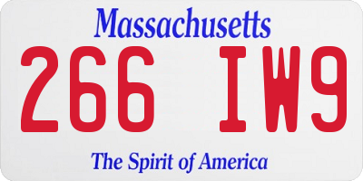 MA license plate 266IW9