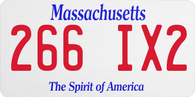 MA license plate 266IX2