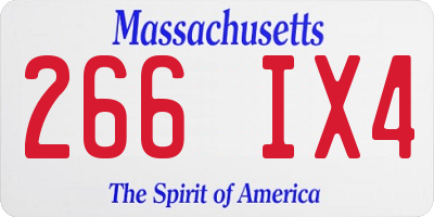 MA license plate 266IX4