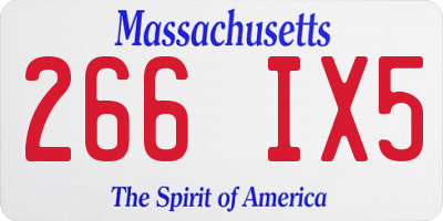 MA license plate 266IX5