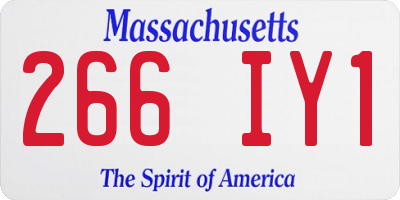 MA license plate 266IY1