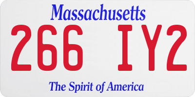 MA license plate 266IY2