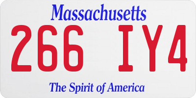 MA license plate 266IY4