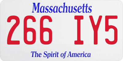 MA license plate 266IY5