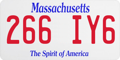 MA license plate 266IY6
