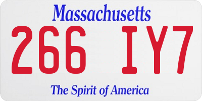 MA license plate 266IY7