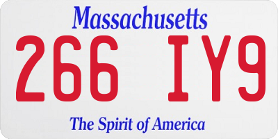 MA license plate 266IY9
