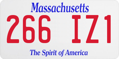 MA license plate 266IZ1