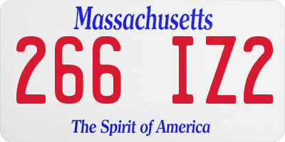 MA license plate 266IZ2