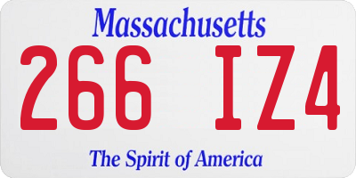 MA license plate 266IZ4