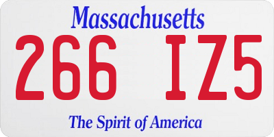 MA license plate 266IZ5
