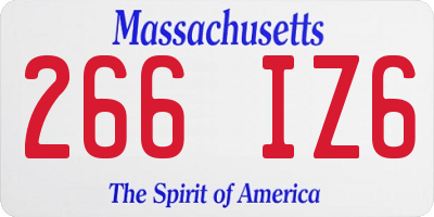 MA license plate 266IZ6