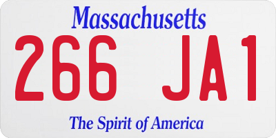 MA license plate 266JA1