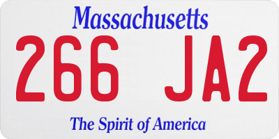 MA license plate 266JA2