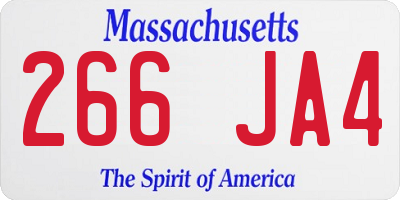 MA license plate 266JA4