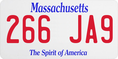 MA license plate 266JA9