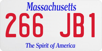 MA license plate 266JB1