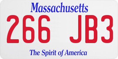 MA license plate 266JB3