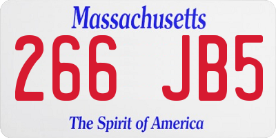 MA license plate 266JB5