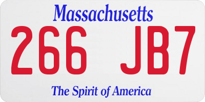 MA license plate 266JB7