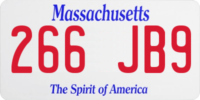 MA license plate 266JB9
