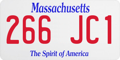 MA license plate 266JC1