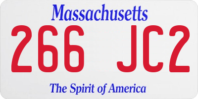 MA license plate 266JC2