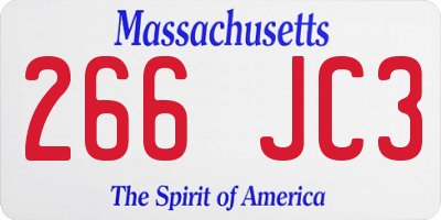 MA license plate 266JC3
