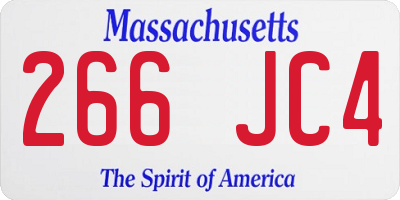 MA license plate 266JC4