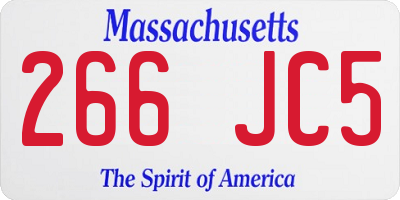 MA license plate 266JC5