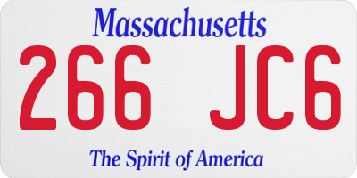 MA license plate 266JC6