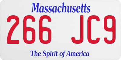 MA license plate 266JC9