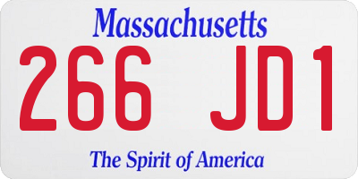 MA license plate 266JD1