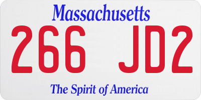 MA license plate 266JD2