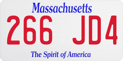 MA license plate 266JD4
