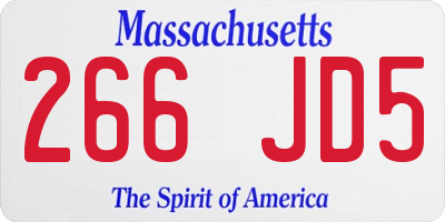 MA license plate 266JD5