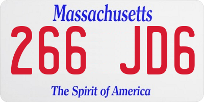 MA license plate 266JD6
