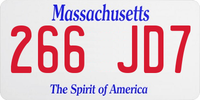 MA license plate 266JD7