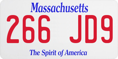 MA license plate 266JD9